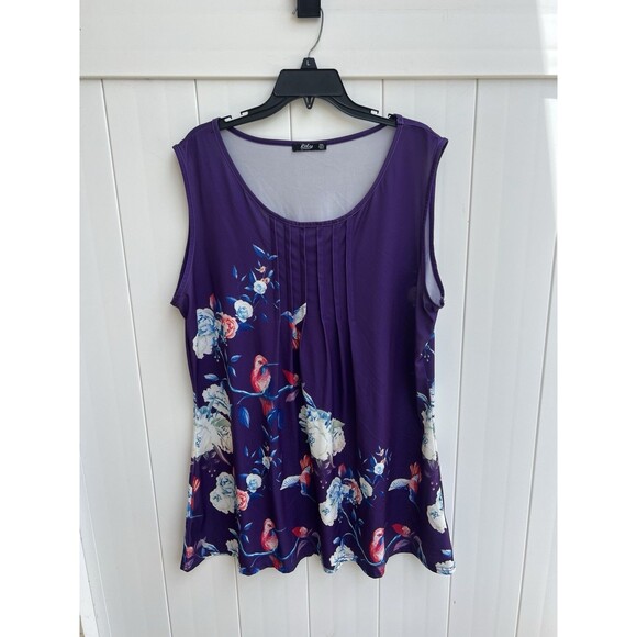 Lily by Firmiana Dresses & Skirts - Lily by Firmiana Dress Womens 2XL Floral Hummingbird Sleeveless Casual Stretch